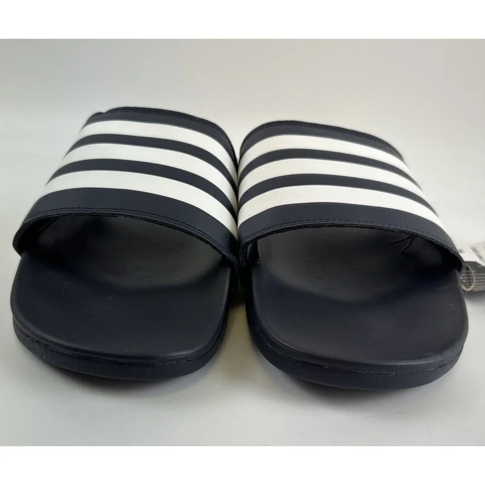 Adidas Adilette Comfort Slide Sandal Tags Navy White Stripes Legend‎ Ink Mens 13